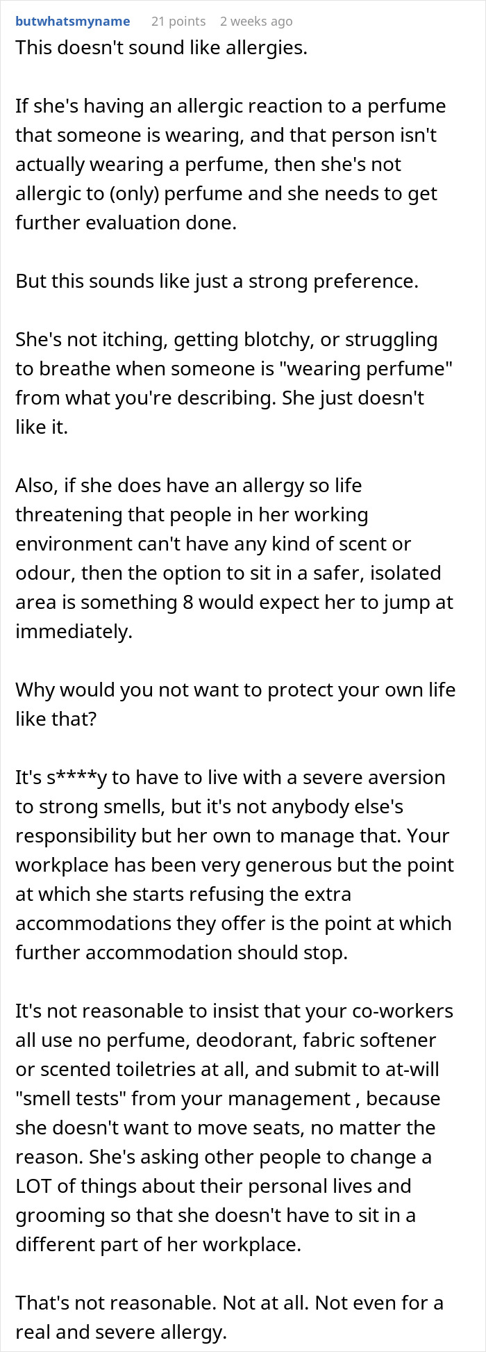 Woman Rejects Solutions To Her Allergies, Continues Complaining About Coworkers To Management Woman Rejects Solutions To Her Allergies, Continues Complaining About Coworkers To Management