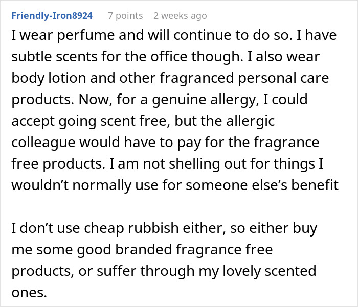 Woman Rejects Solutions To Her Allergies, Continues Complaining About Coworkers To Management Woman Rejects Solutions To Her Allergies, Continues Complaining About Coworkers To Management