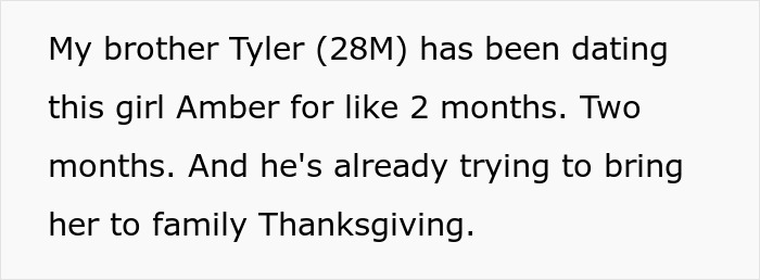 Man Draws A Line When Bro’s GF Mocks His Wife, Family Says He’s Destroying Thanksgiving Over Nothing Man Draws A Line When Bro’s GF Mocks His Wife, Family Says He’s Destroying Thanksgiving Over Nothing