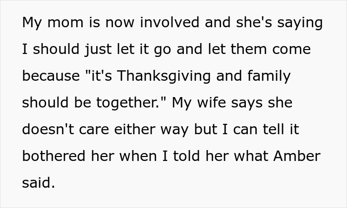 Man Draws A Line When Bro’s GF Mocks His Wife, Family Says He’s Destroying Thanksgiving Over Nothing Man Draws A Line When Bro’s GF Mocks His Wife, Family Says He’s Destroying Thanksgiving Over Nothing