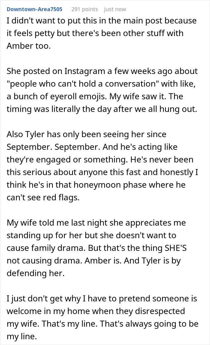 Man Draws A Line When Bro’s GF Mocks His Wife, Family Says He’s Destroying Thanksgiving Over Nothing Man Draws A Line When Bro’s GF Mocks His Wife, Family Says He’s Destroying Thanksgiving Over Nothing