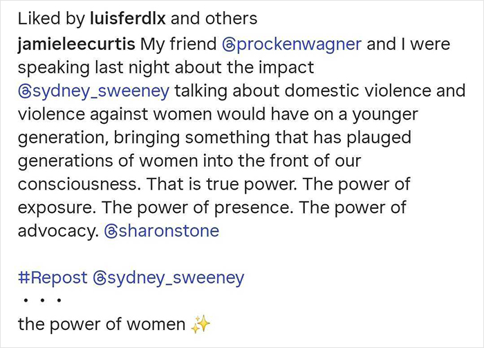 Jamie Lee Curtis’ Reaction To Sydney Sweeney’s Braless Look Has The Internet Losing Its Mind Jamie Lee Curtis’ Reaction To Sydney Sweeney’s Braless Look Has The Internet Losing Its Mind