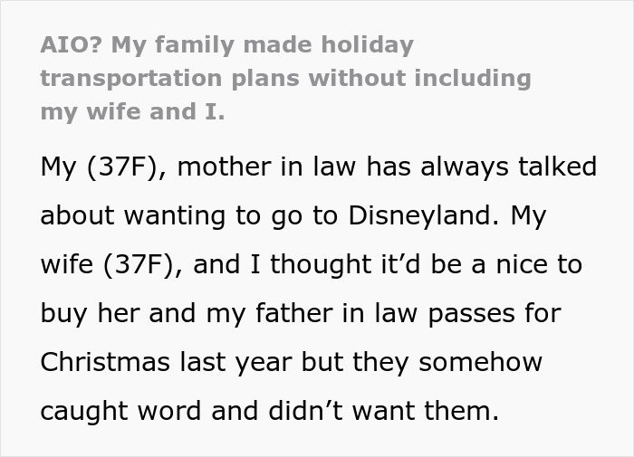 In-Laws Refuse Daughter’s Gift Disneyland Passes, Agree To Go There With Son Instead In-Laws Refuse Daughter’s Gift Disneyland Passes, Agree To Go There With Son Instead