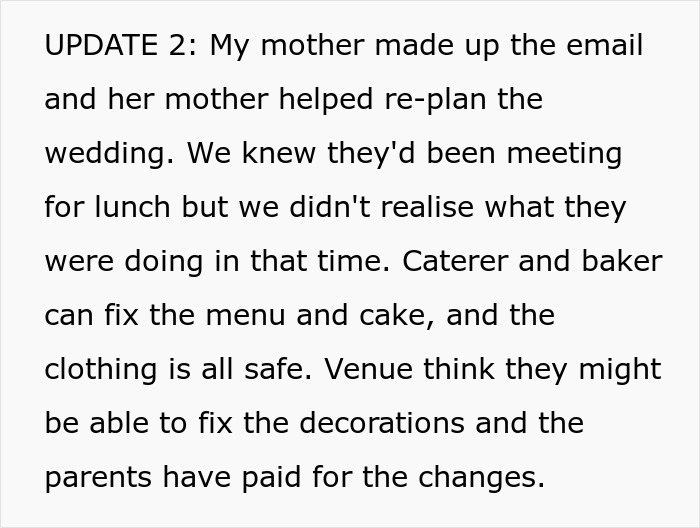 Couple Prepared To Ditch 200 Wedding Guests After Both Of Their Parents Sabotage Their Wedding Plans Couple Prepared To Ditch 200 Wedding Guests After Both Of Their Parents Sabotage Their Wedding Plans