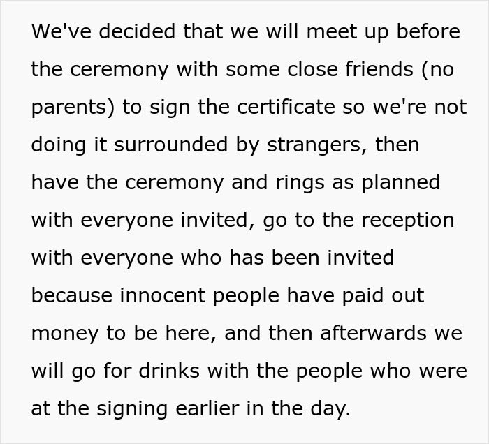 Couple Prepared To Ditch 200 Wedding Guests After Both Of Their Parents Sabotage Their Wedding Plans Couple Prepared To Ditch 200 Wedding Guests After Both Of Their Parents Sabotage Their Wedding Plans