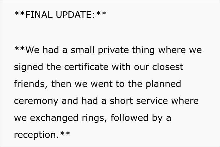 Couple Prepared To Ditch 200 Wedding Guests After Both Of Their Parents Sabotage Their Wedding Plans Couple Prepared To Ditch 200 Wedding Guests After Both Of Their Parents Sabotage Their Wedding Plans
