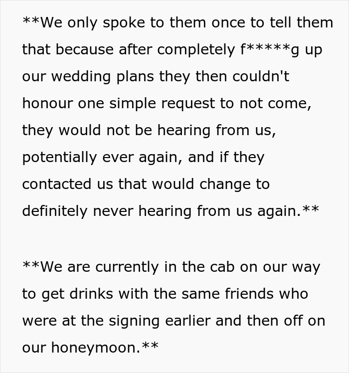 Couple Prepared To Ditch 200 Wedding Guests After Both Of Their Parents Sabotage Their Wedding Plans Couple Prepared To Ditch 200 Wedding Guests After Both Of Their Parents Sabotage Their Wedding Plans