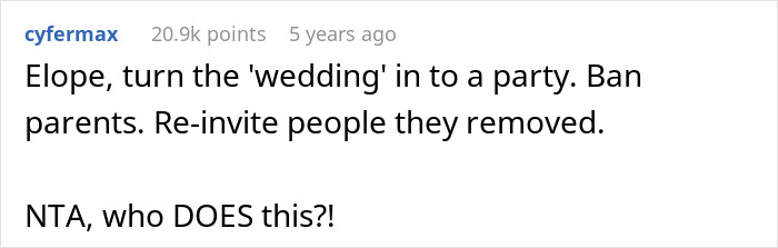 Couple Prepared To Ditch 200 Wedding Guests After Both Of Their Parents Sabotage Their Wedding Plans Couple Prepared To Ditch 200 Wedding Guests After Both Of Their Parents Sabotage Their Wedding Plans