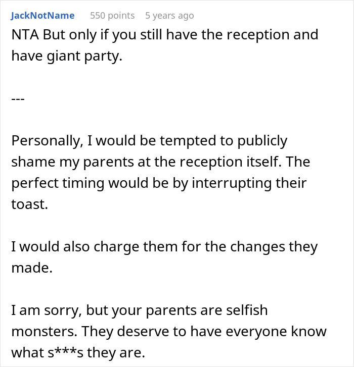 Couple Prepared To Ditch 200 Wedding Guests After Both Of Their Parents Sabotage Their Wedding Plans Couple Prepared To Ditch 200 Wedding Guests After Both Of Their Parents Sabotage Their Wedding Plans