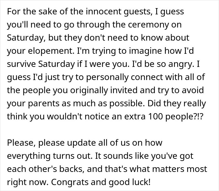 Couple Prepared To Ditch 200 Wedding Guests After Both Of Their Parents Sabotage Their Wedding Plans Couple Prepared To Ditch 200 Wedding Guests After Both Of Their Parents Sabotage Their Wedding Plans