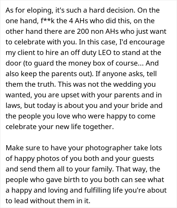 Couple Prepared To Ditch 200 Wedding Guests After Both Of Their Parents Sabotage Their Wedding Plans Couple Prepared To Ditch 200 Wedding Guests After Both Of Their Parents Sabotage Their Wedding Plans