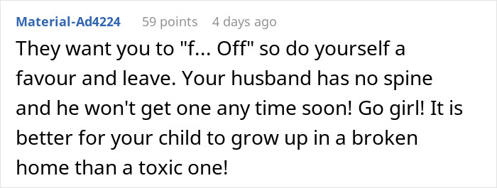 Woman Overhears In-Laws Talking About Her, Decides To Leave Her Husband Woman Overhears In-Laws Talking About Her, Decides To Leave Her Husband