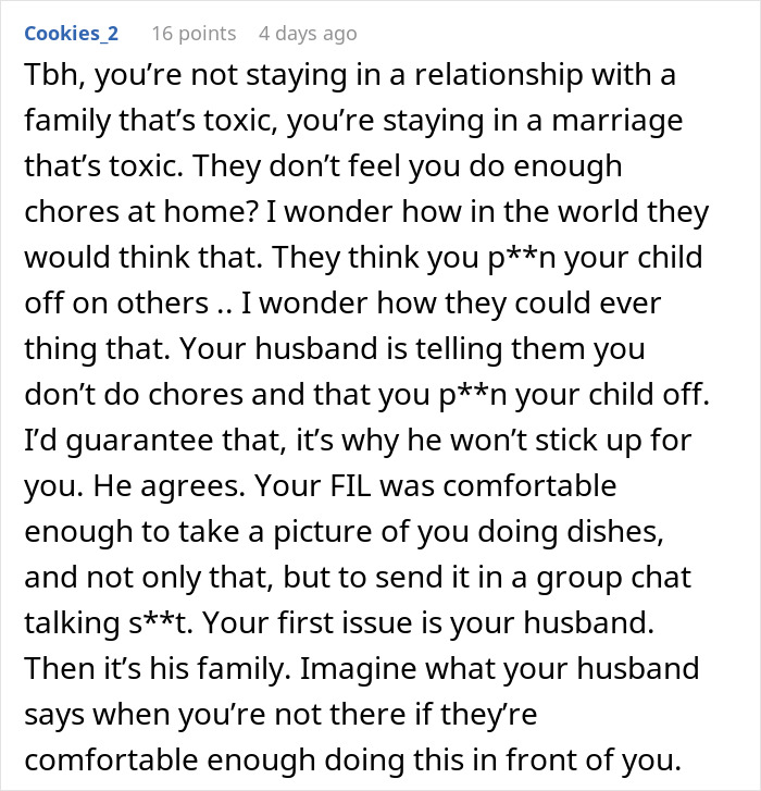 Woman Overhears In-Laws Talking About Her, Decides To Leave Her Husband Woman Overhears In-Laws Talking About Her, Decides To Leave Her Husband
