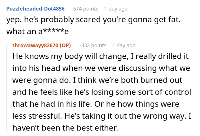 Man Accuses Pregnant GF Of Playing The Victim When She’s Too Sore And Tired To Work Out