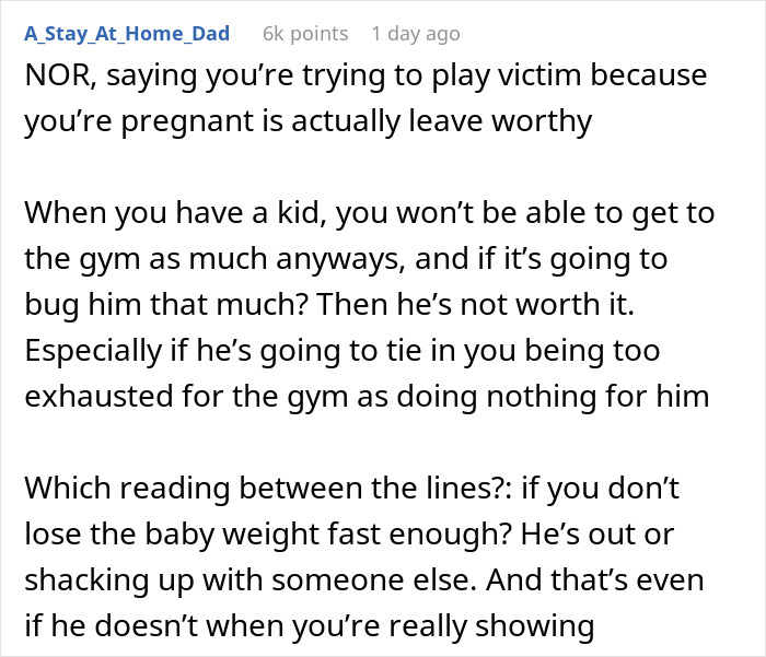Man Accuses Pregnant GF Of Playing The Victim When She’s Too Sore And Tired To Work Out