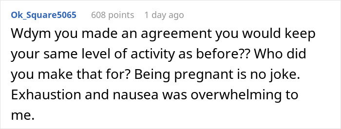 Man Accuses Pregnant GF Of Playing The Victim When She’s Too Sore And Tired To Work Out