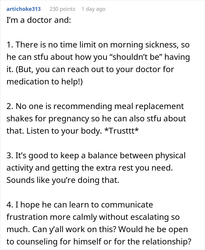 Man Accuses Pregnant GF Of Playing The Victim When She’s Too Sore And Tired To Work Out