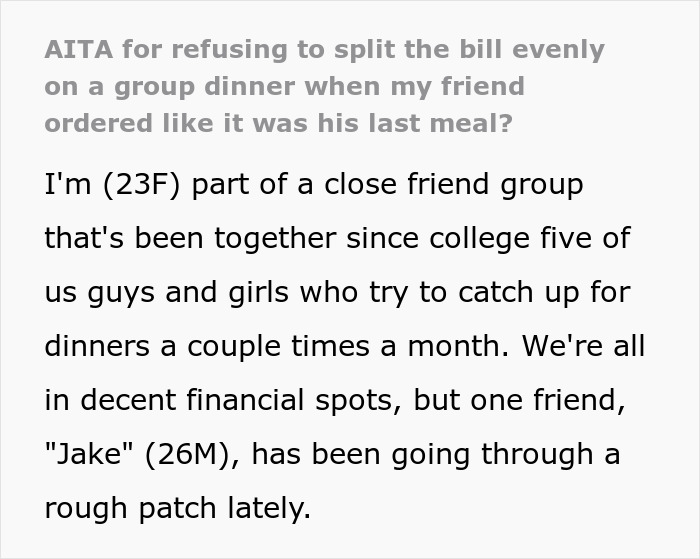 “Ordered Like It Was His Last Meal”: Guy Takes Advantage Of Friends At Dinner, One Of Them Has Had Enough “Ordered Like It Was His Last Meal”: Guy Takes Advantage Of Friends At Dinner, One Of Them Has Had Enough