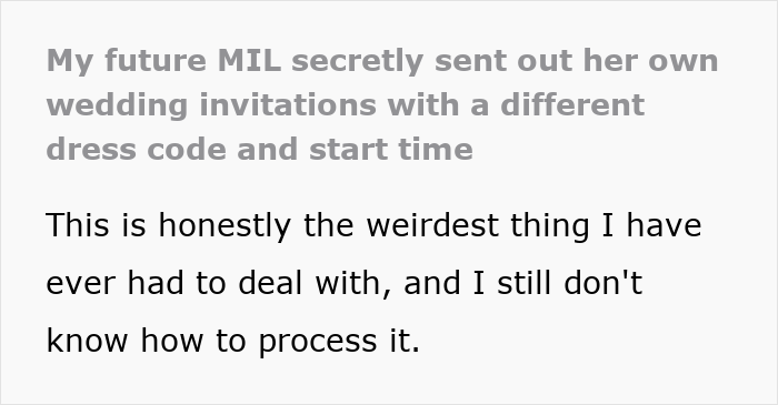 Bride Shocked After MIL Decides To Send Out Secret Wedding Invites To &#8220;Protect The Family Image&#8221;