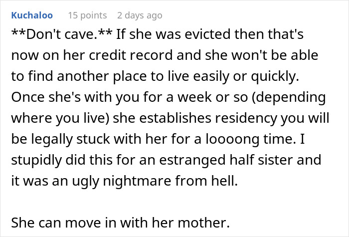 Woman Refuses To Let Homeless Sister-In-Law Move In: “She Called Me A Gold Digger”