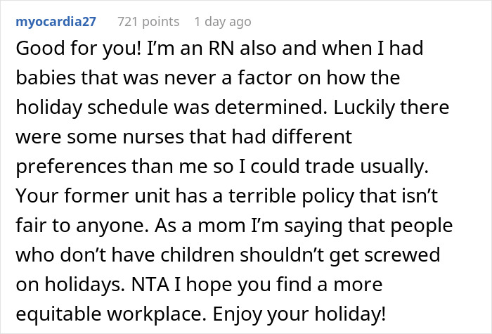 Hospital’s “Family First” Vacation Policy Backfires As Child-Free Employee Quits Before Christmas Hospital’s “Family First” Vacation Policy Backfires As Child-Free Employee Quits Before Christmas