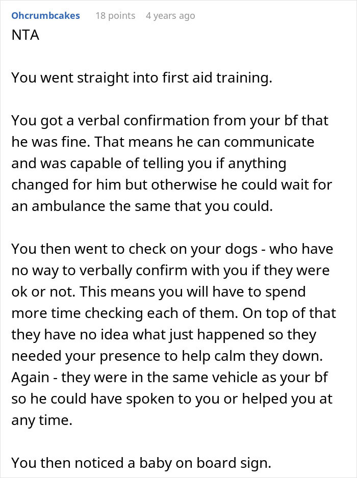Guy Really Upset His Nurse Girlfriend Prioritized Dogs And A Baby During A Car Crash Guy Really Upset His Nurse Girlfriend Prioritized Dogs And A Baby During A Car Crash