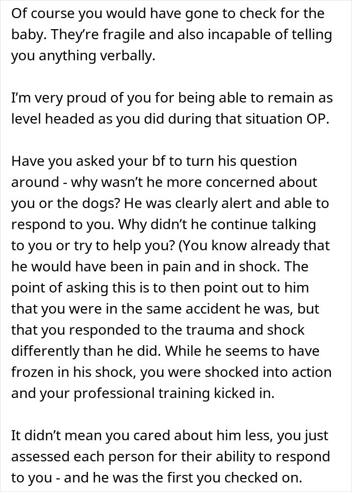 Guy Really Upset His Nurse Girlfriend Prioritized Dogs And A Baby During A Car Crash Guy Really Upset His Nurse Girlfriend Prioritized Dogs And A Baby During A Car Crash