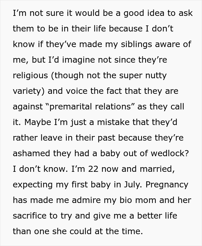 “I’m Just A Mistake”: Woman Wants To Reunite With Her Bio Family, Gets Threatened By Adoptive Parents “I’m Just A Mistake”: Woman Wants To Reunite With Her Bio Family, Gets Threatened By Adoptive Parents
