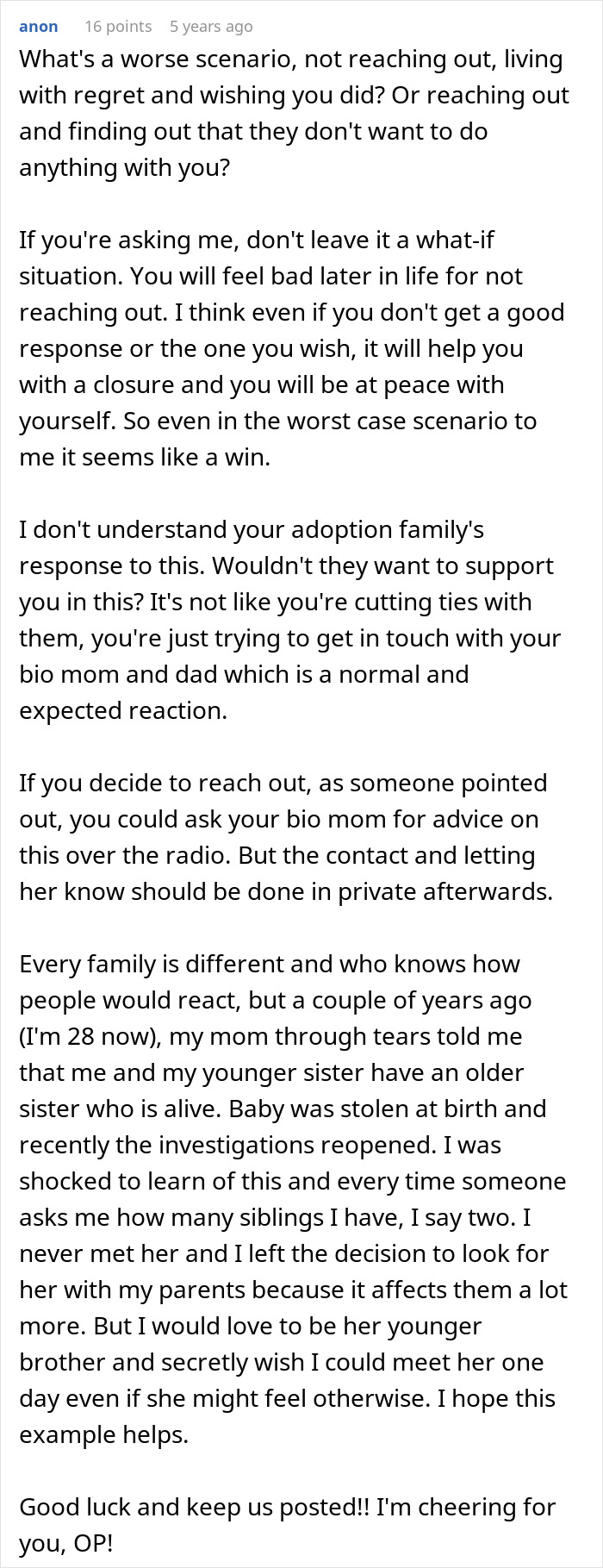 “I’m Just A Mistake”: Woman Wants To Reunite With Her Bio Family, Gets Threatened By Adoptive Parents “I’m Just A Mistake”: Woman Wants To Reunite With Her Bio Family, Gets Threatened By Adoptive Parents