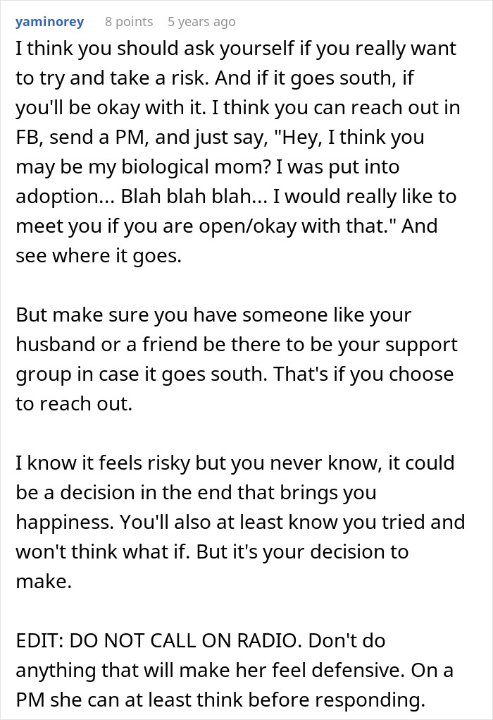 “I’m Just A Mistake”: Woman Wants To Reunite With Her Bio Family, Gets Threatened By Adoptive Parents “I’m Just A Mistake”: Woman Wants To Reunite With Her Bio Family, Gets Threatened By Adoptive Parents