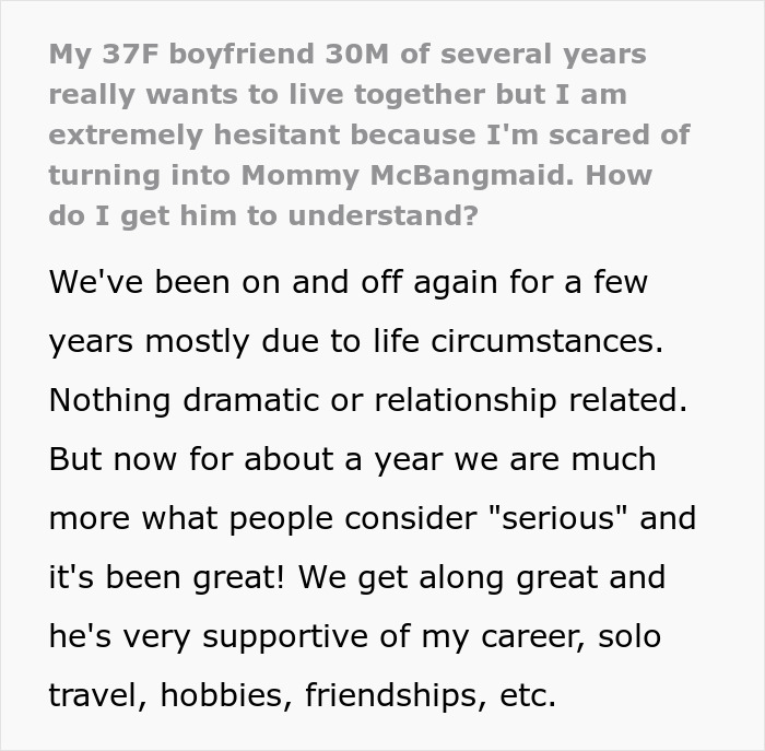 Woman Puts Brakes On Moving In With Wealthy BF, Fears She’ll Be His Butler, Not His Partner Woman Puts Brakes On Moving In With Wealthy BF, Fears She’ll Be His Butler, Not His Partner