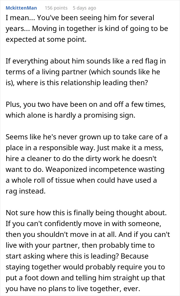 Woman Puts Brakes On Moving In With Wealthy BF, Fears She’ll Be His Butler, Not His Partner Woman Puts Brakes On Moving In With Wealthy BF, Fears She’ll Be His Butler, Not His Partner