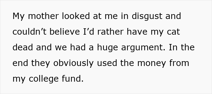 Teen Throws A Hissy Fit After Parents Used $3K College Fund For Cat’s Surgery, Goes No-Contact Teen Throws A Hissy Fit After Parents Used $3K College Fund For Cat’s Surgery, Goes No-Contact