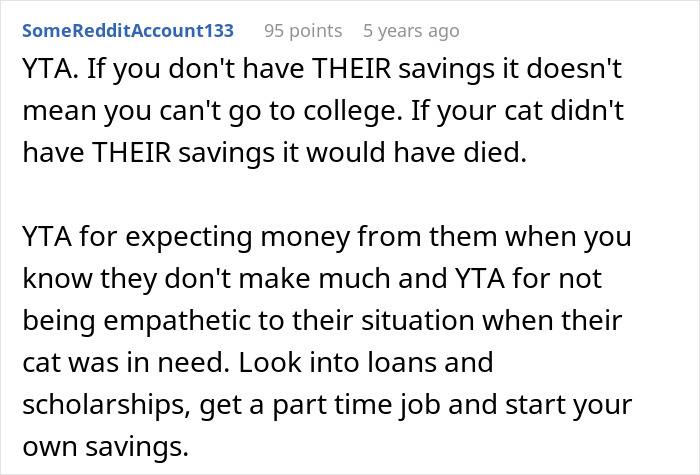 Teen Throws A Hissy Fit After Parents Used $3K College Fund For Cat’s Surgery, Goes No-Contact Teen Throws A Hissy Fit After Parents Used $3K College Fund For Cat’s Surgery, Goes No-Contact
