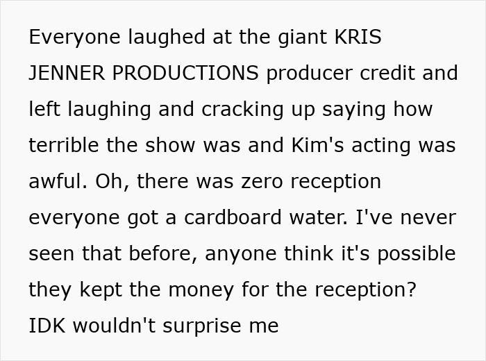 “Everyone Laughed”: Kim Kardashian’s ‘All’s Fair’ Premiere Called ‘A Total Disaster’ By Attendee “Everyone Laughed”: Kim Kardashian’s ‘All’s Fair’ Premiere Called ‘A Total Disaster’ By Attendee