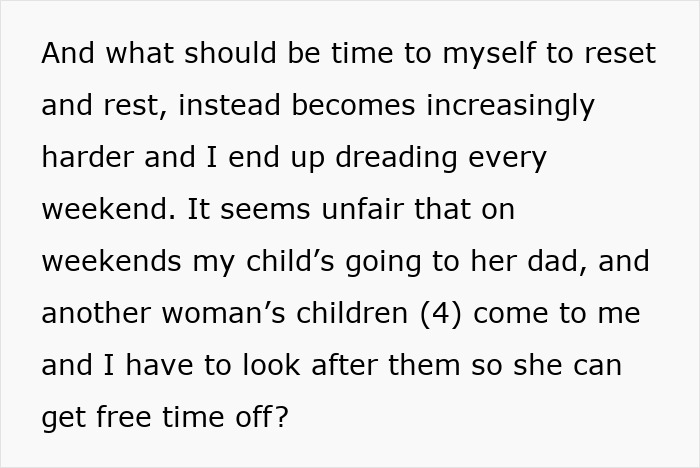 Woman Finds It Unfair She Has To Look After Hubby’s 4 Kids Every Weekend, Rethinks Marriage Woman Finds It Unfair She Has To Look After Hubby’s 4 Kids Every Weekend, Rethinks Marriage