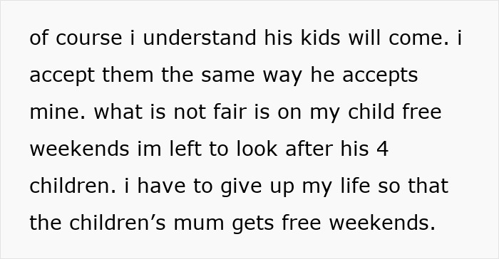 Woman Finds It Unfair She Has To Look After Hubby’s 4 Kids Every Weekend, Rethinks Marriage Woman Finds It Unfair She Has To Look After Hubby’s 4 Kids Every Weekend, Rethinks Marriage