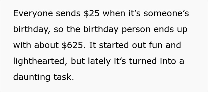 Woman’s Had Enough Of Family’s Greedy “Birthday Club”, Refuses To Cough Up Another Cent Woman’s Had Enough Of Family’s Greedy “Birthday Club”, Refuses To Cough Up Another Cent