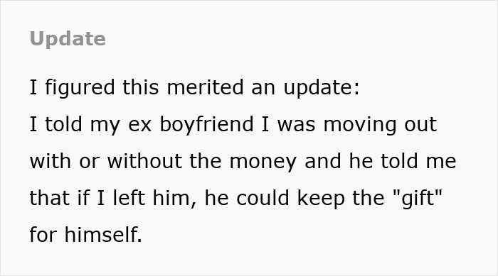 GF Keeps Sending $1K/Month To BF For Rent, Horrified After Learning His Parents Own The House GF Keeps Sending $1K/Month To BF For Rent, Horrified After Learning His Parents Own The House