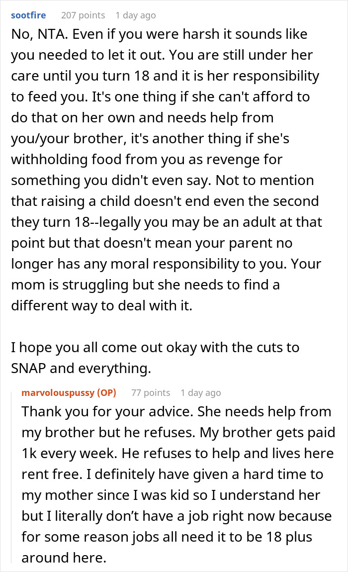 Mom Asks 17YO To Fend For Herself As She’s “Grown Up”, Teen Snaps And Asks Why She Had Kids Mom Asks 17YO To Fend For Herself As She’s “Grown Up”, Teen Snaps And Asks Why She Had Kids