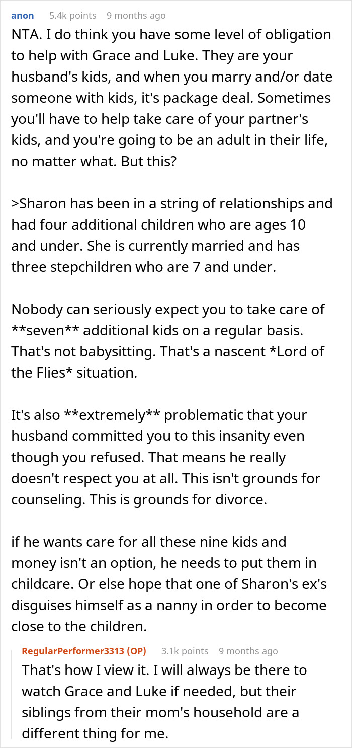 Man Confused Why His Wife Refuses To Provide Childcare For His Ex-Wife’s 9 Kids Man Confused Why His Wife Refuses To Provide Childcare For His Ex-Wife’s 9 Kids