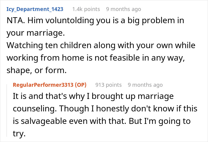Man Confused Why His Wife Refuses To Provide Childcare For His Ex-Wife’s 9 Kids Man Confused Why His Wife Refuses To Provide Childcare For His Ex-Wife’s 9 Kids