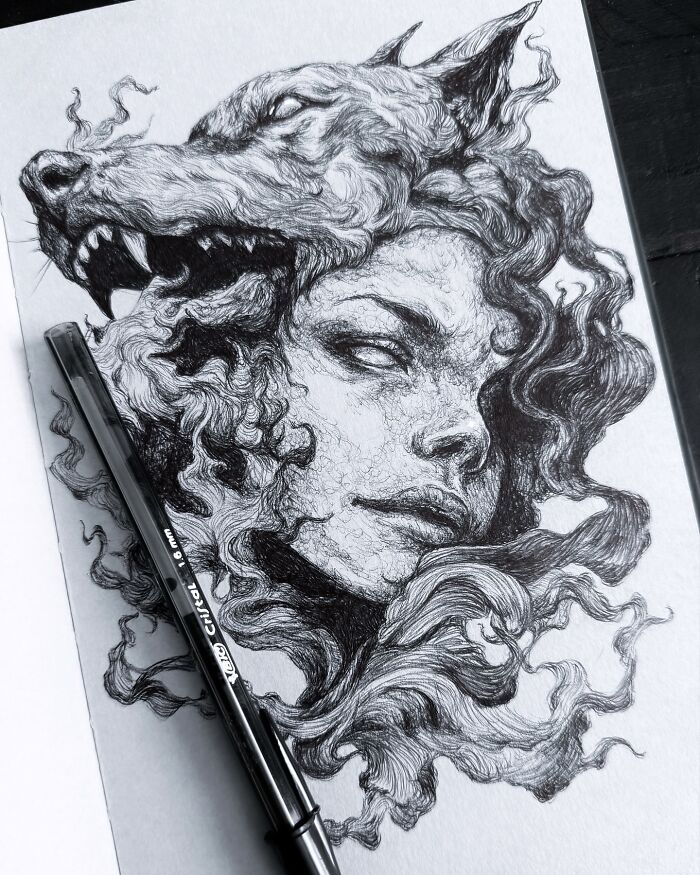 This Las Vegas Artist Blends Horror And Beauty In These Emotional, Unsettling Drawings (35 Pics) This Las Vegas Artist Blends Horror And Beauty In These Emotional, Unsettling Drawings (35 Pics)