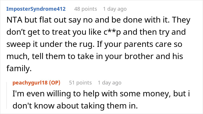 Family Of 4 Expects Woman To Take Them In During Hard Times, But She Can’t Forgive Them For Humiliating Her Family Of 4 Expects Woman To Take Them In During Hard Times, But She Can’t Forgive Them For Humiliating Her