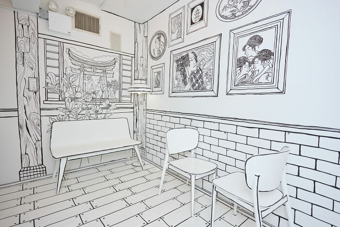 This 2D Restaurant In NYC Feels Like Stepping Into A Drawing This 2D Restaurant In NYC Feels Like Stepping Into A Drawing
