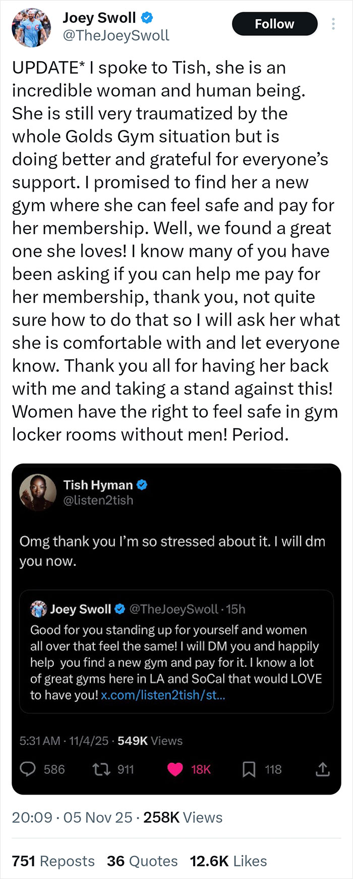 “Disgusting”: Fans Brutally Slam Joey Swoll For Controversial Take On Trans Gym Locker Room Fight “Disgusting”: Fans Brutally Slam Joey Swoll For Controversial Take On Trans Gym Locker Room Fight