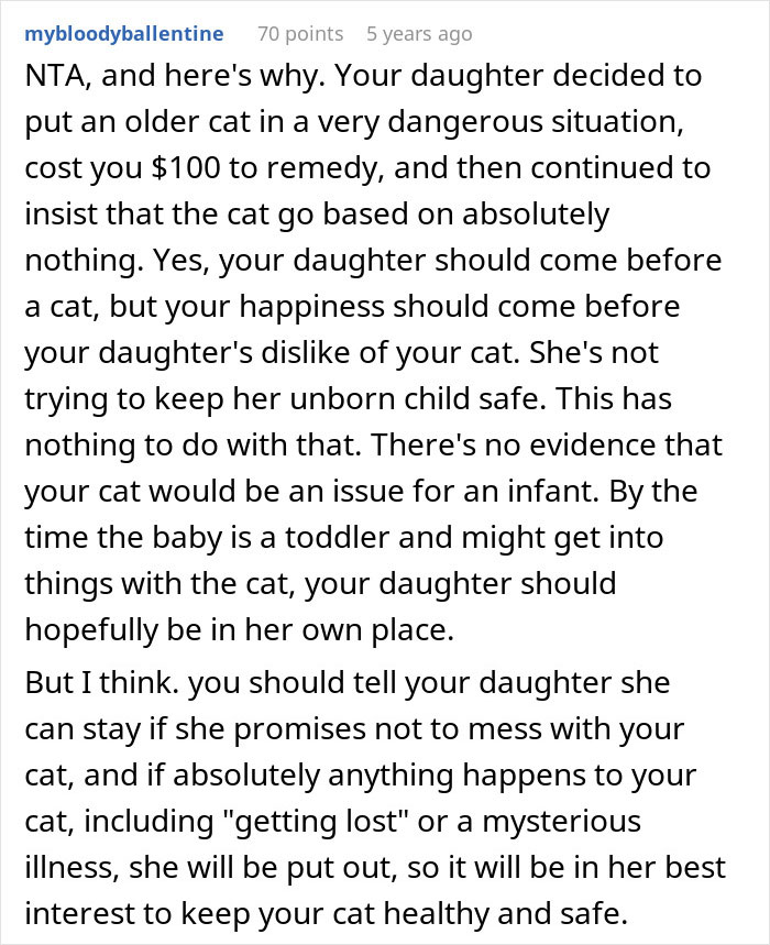Pregnant Daughter Decides To Put Dad’s Cat In A Shelter Because Of Her Baby’s Safety, Gets Kicked Out Pregnant Daughter Decides To Put Dad’s Cat In A Shelter Because Of Her Baby’s Safety, Gets Kicked Out