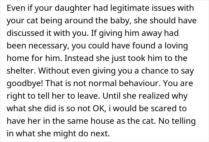 Pregnant Daughter Decides To Put Dad’s Cat In A Shelter Because Of Her Baby’s Safety, Gets Kicked Out Pregnant Daughter Decides To Put Dad’s Cat In A Shelter Because Of Her Baby’s Safety, Gets Kicked Out