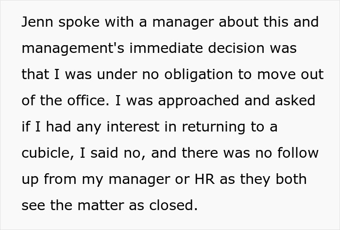 Woman Can’t Handle A ‘No’ After Coworker Refuses To Give Back Her Old Office Space Woman Can’t Handle A ‘No’ After Coworker Refuses To Give Back Her Old Office Space
