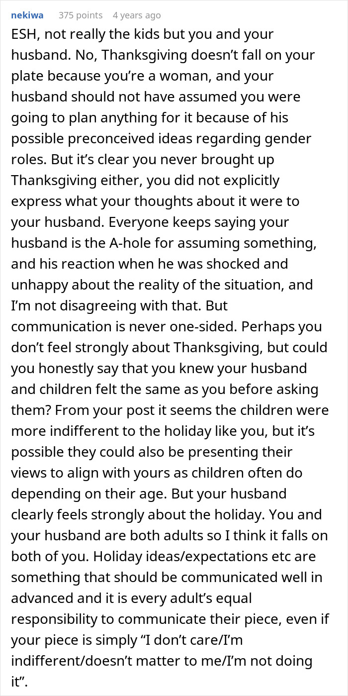 Man Assumes Wife Has Planned Entire Thanksgiving, Is Shocked When Nothing Is Done